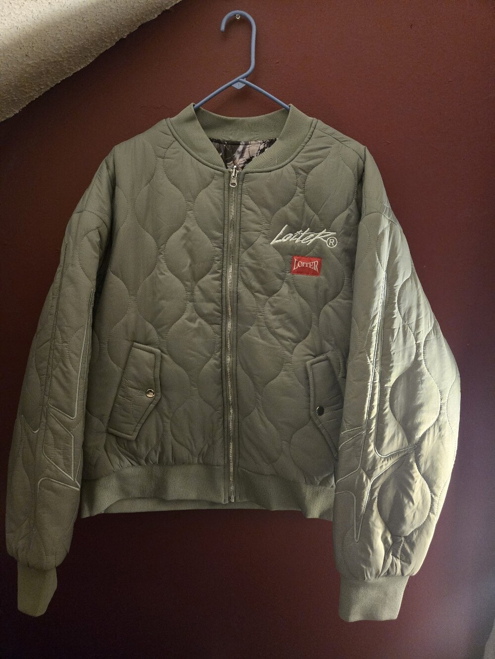 Loiter Kraven Reversible Quilted Bomber Jacket - Green/Camo